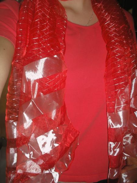 Haut Rouge + Foulard Rouge&Blanc
